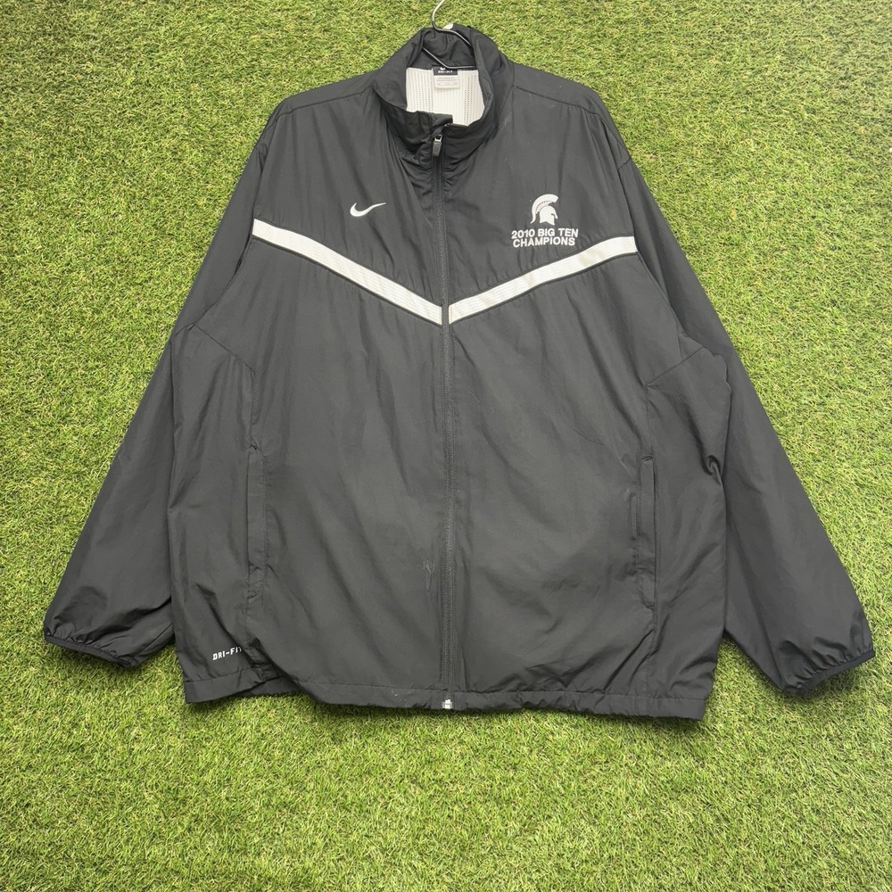 Michigan State Spartans Nike Jacket Mens 2XL Basketball Full Zip Up Vented MSU